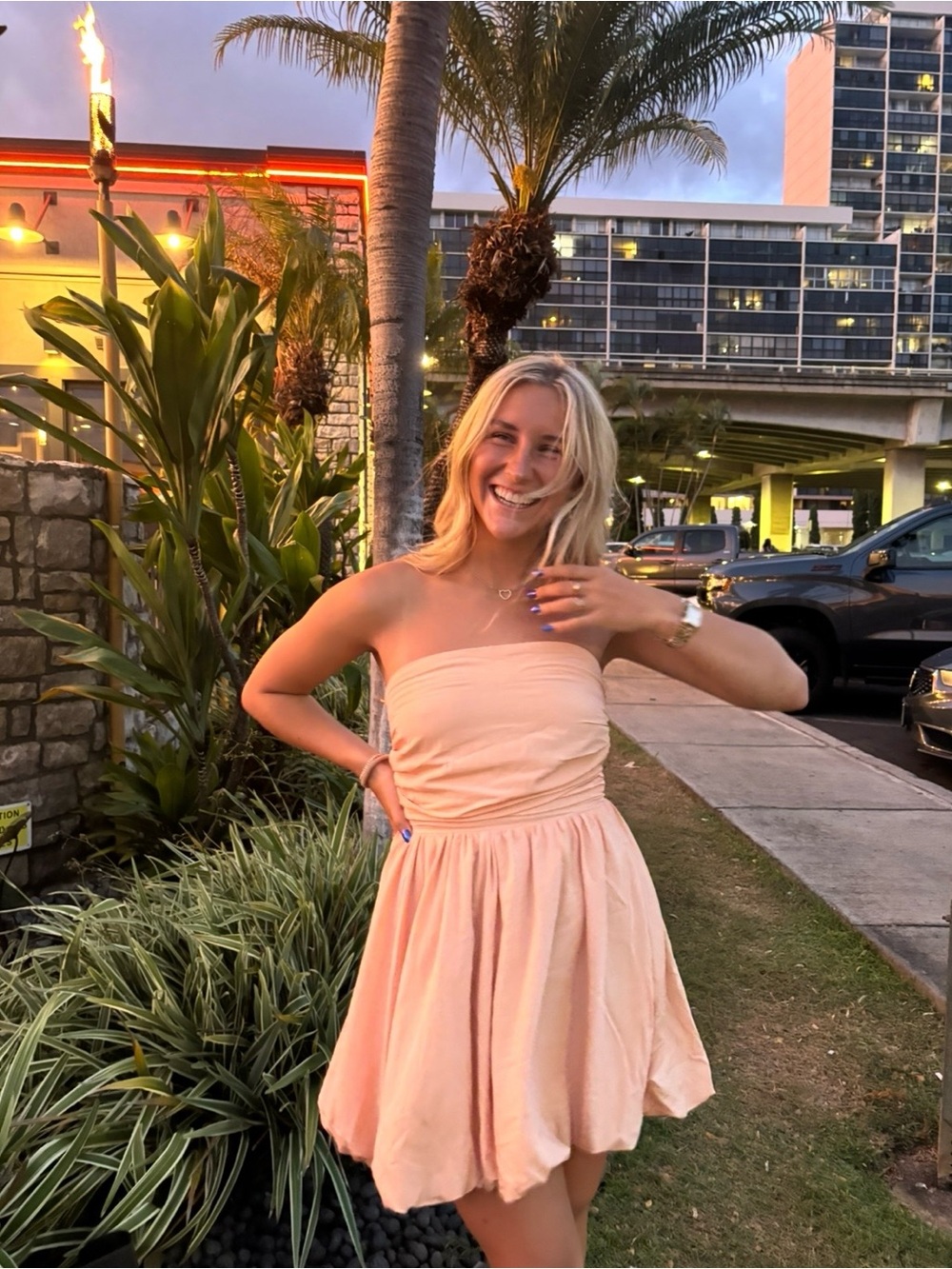 By Together Peach Strapless Sundress